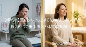 薬を飲んでも止まらない咳の根本原因を解説する鍼灸師のアイキャッチ画像（都城市の鍼灸治療院たけした）